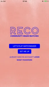 Reco: a matchmaking app screenshot 0