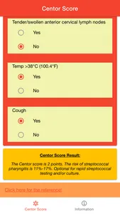 Centor Score for Sore Throat screenshot 1