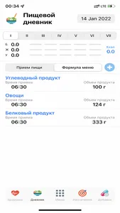 Формула меню - Пищевой дневник screenshot 1