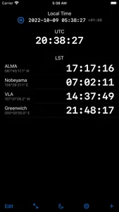 LSTclock: sidereal time clock screenshot 1