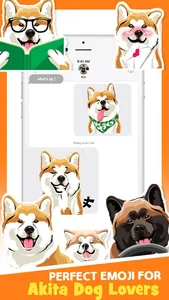 Akita Dog Cool Emojis Stickers screenshot 0