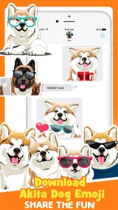 Akita Dog Cool Emojis Stickers screenshot 4