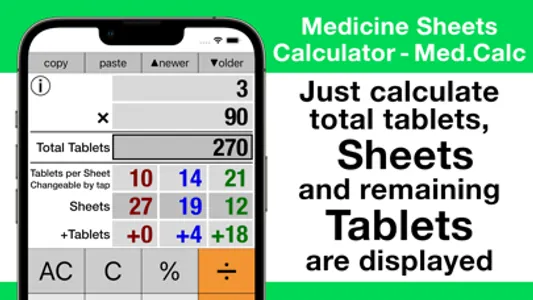 Medicine Sheets Calculator screenshot 0