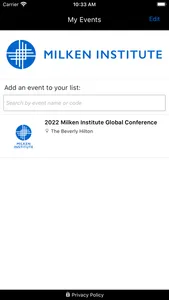 Milken Institute Events screenshot 1