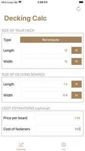 Decking calculator, material screenshot 0