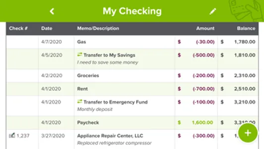 myLIFE Transaction Register screenshot 3