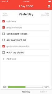 1 day. Fast simple to-do list screenshot 2