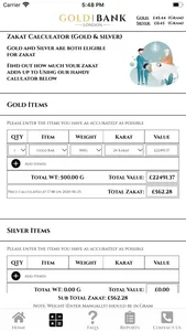 Zakat calculator-Gold & Silver screenshot 1