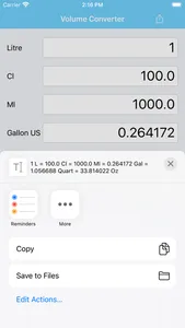 Volume Converter L, Gal, Oz screenshot 1