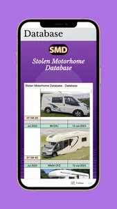 Stolen Motorhome Database screenshot 1