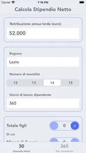 Calcolo Stipendio Netto screenshot 0