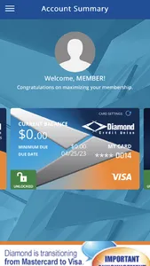 Diamond Visa Credit Card screenshot 0