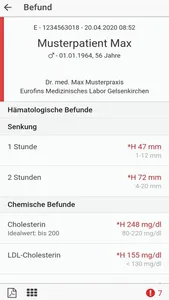 Medilab Onlinebefunde screenshot 2