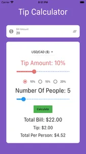 Tip Calculator - Split Bills screenshot 1