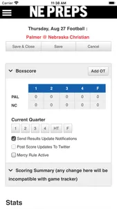 NE Preps Score Input screenshot 2