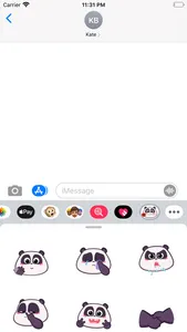 Cute Panda Head Emoji Stickers screenshot 1