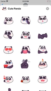 Cute Panda Head Emoji Stickers screenshot 2