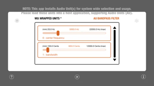 WU: AUBandpassFilter screenshot 1