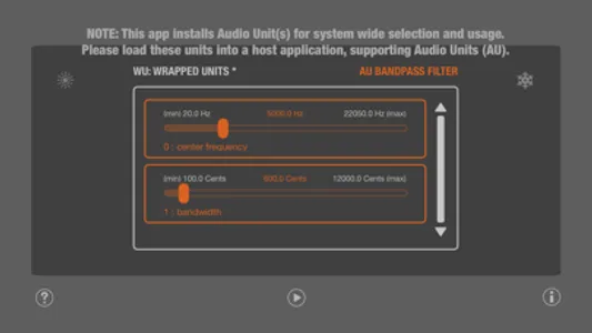 WU: AUBandpassFilter screenshot 2