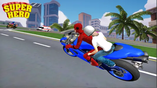 Superhero Bike Taxi Simulator screenshot 0