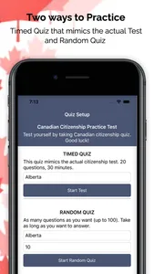 Canada Citizenship Test, Quiz screenshot 1