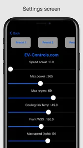 EV Controls dash screenshot 1