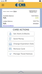 CNB Bank & Trust Card Manager screenshot 2