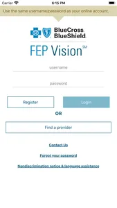 BCBS FEP Vision screenshot 1