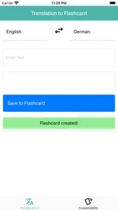 Translation To Flashcard screenshot 1