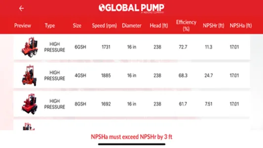 Global Pump Selector screenshot 4