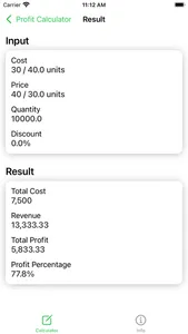 Profit Calculator, Revenue screenshot 1