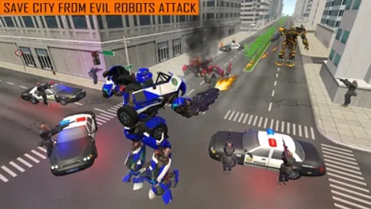 City Police Aircraft Robot War screenshot 0