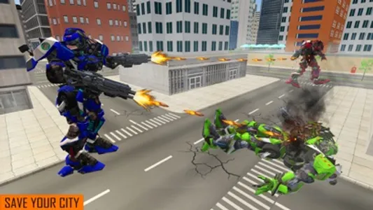 City Police Aircraft Robot War screenshot 2