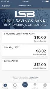 Lisle Savings Bank screenshot 2