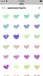 Watercolor Hearts Stickers screenshot 1