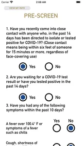 CVCHS Prescreen App screenshot 2
