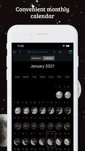 Moon Phase Calendar LunarSight screenshot 1