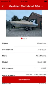 Gestolen Objecten Register screenshot 1
