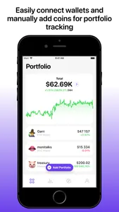 Moni cryptocurrency portfolio screenshot 1