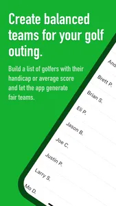 Golf: Team Generator screenshot 0