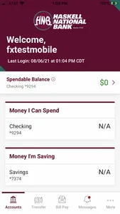 Haskell National Bank screenshot 2