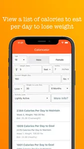 Caloricator screenshot 1