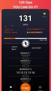 100 Dips workouts 2021 screenshot 0