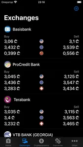 Exchange rates of Georgia screenshot 1