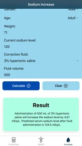 Pocket Hyponatremia Calculator screenshot 3