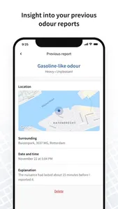 Odourapp screenshot 2