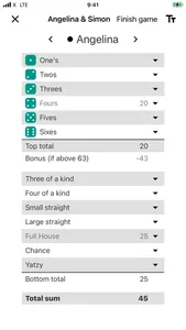 Yatzy Scoring Card for Yahtzee screenshot 1