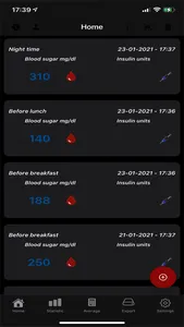 Blood sugar diary App screenshot 0