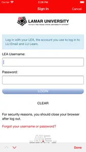 Lamar University screenshot 1