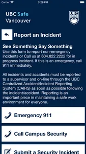 UBC Safe Vancouver screenshot 1